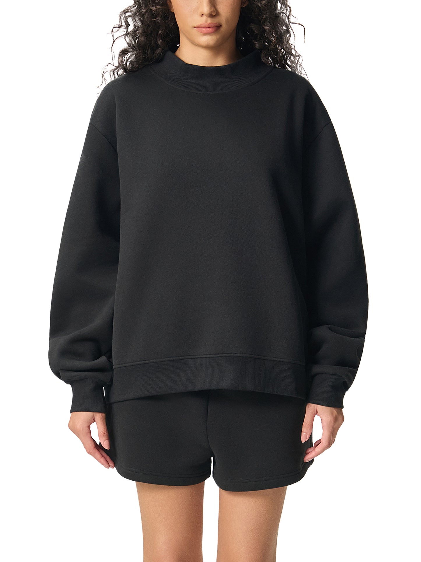 Lounge Mock-Neck Crew Sweatshirt