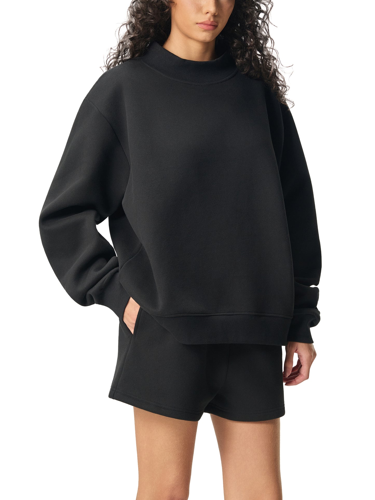 Lounge Mock-Neck Crew Sweatshirt